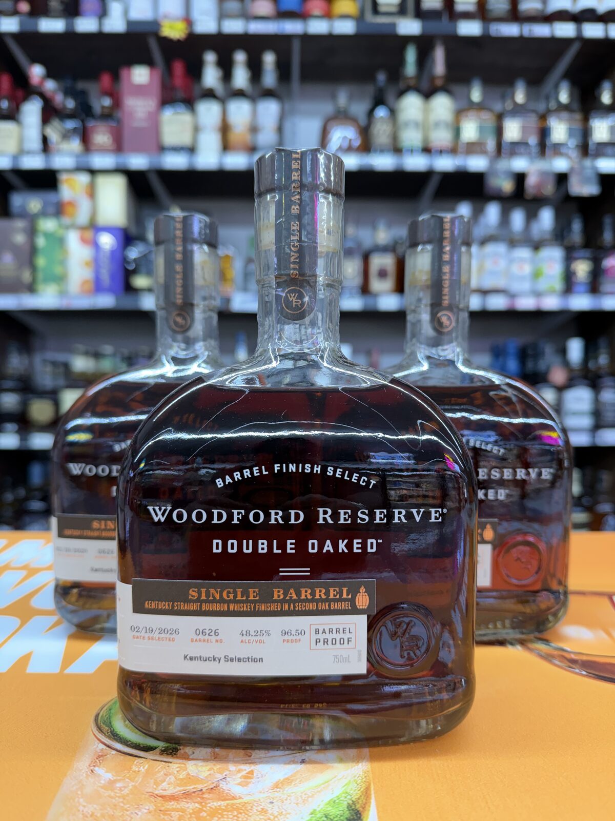 Old Forester and Woodford Reserve shelf at Manchester Liquor