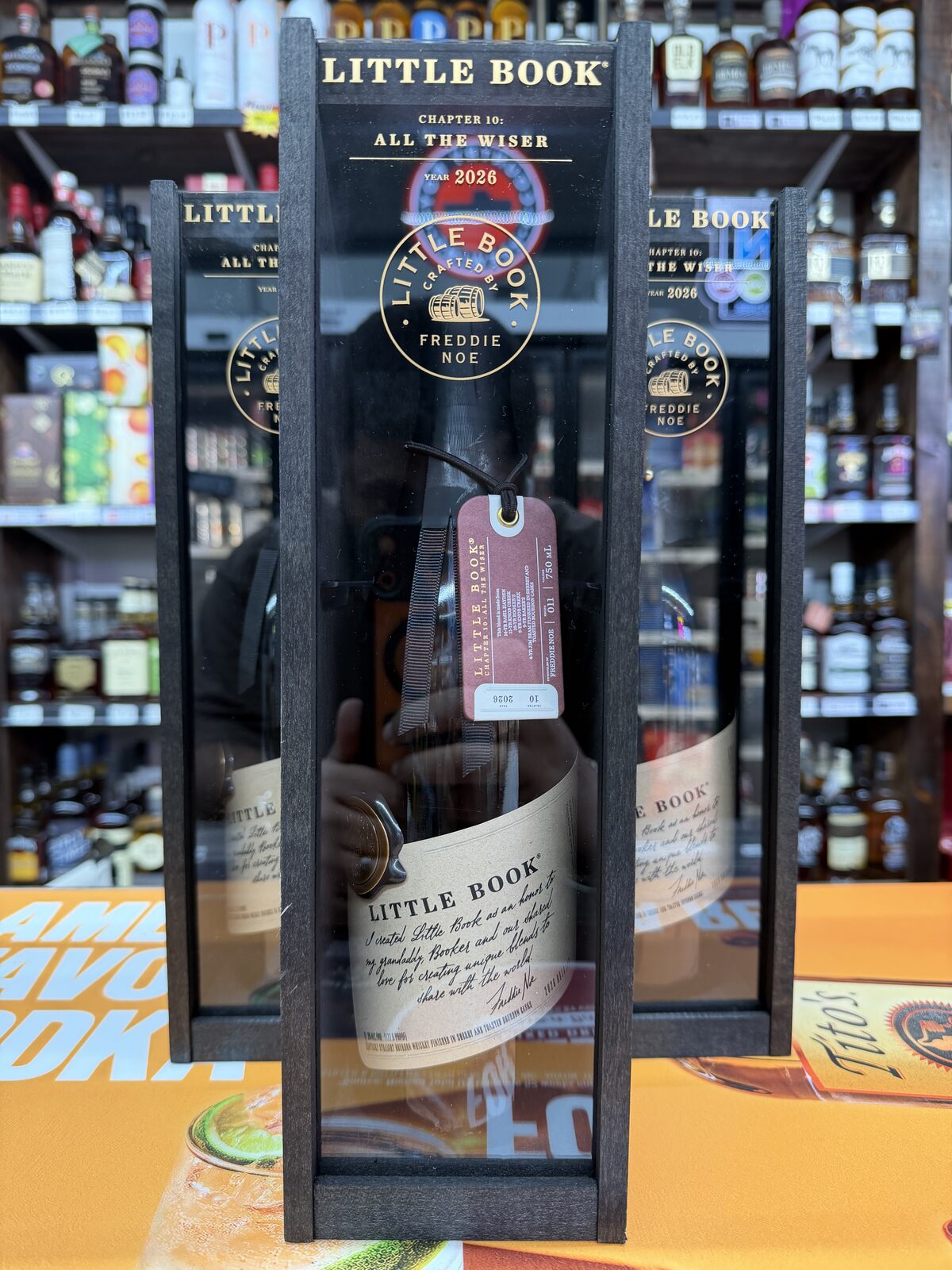 Whiskey selection wall at Manchester Liquor